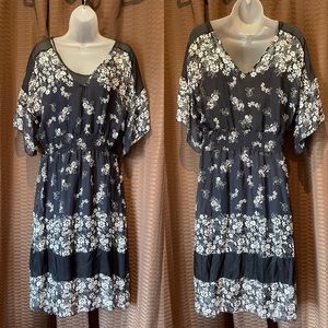 Pure Silk Floral Print Dolman Dress